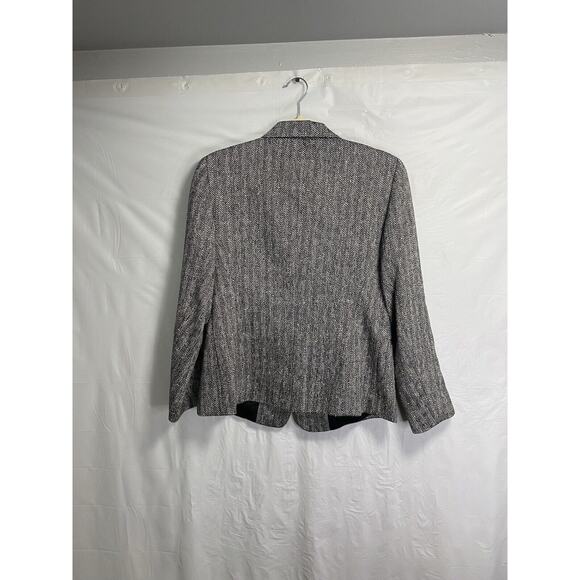 Lafayette 148 New York 100% Wool Tweed Button Front Blazer White Size Petite 10 - Picture 2 of 4